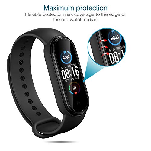 LK Protector de Pantalla Compatible con Xiaomi Mi Band 4/Band 5 Protector Pantalla, [6 Pack] [Película Protectora de TPU] [HD Clear][Sin Burbujas][Reducir Huella Digital]