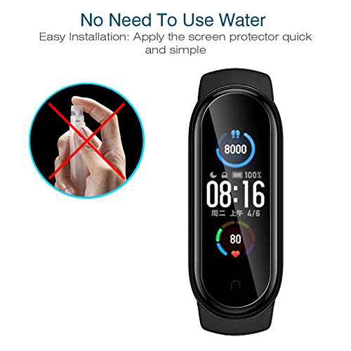 LK Protector de Pantalla Compatible con Xiaomi Mi Band 4/Band 5 Protector Pantalla, [6 Pack] [Película Protectora de TPU] [HD Clear][Sin Burbujas][Reducir Huella Digital]