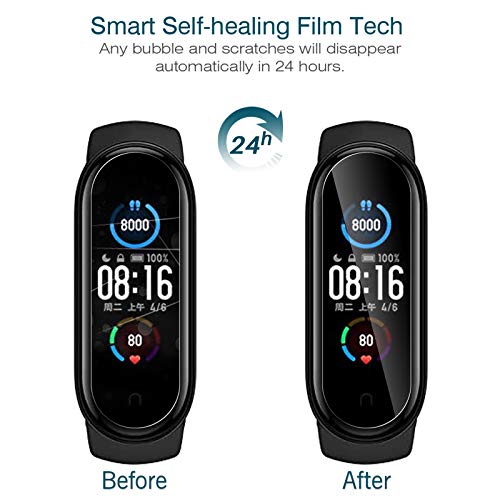 LK Protector de Pantalla Compatible con Xiaomi Mi Band 4/Band 5 Protector Pantalla, [6 Pack] [Película Protectora de TPU] [HD Clear][Sin Burbujas][Reducir Huella Digital]