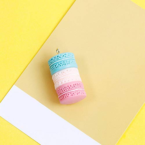 Llavero Macaron Colorido Lindo Llavero Macaron Colgante de Pastel de Macarons Llavero de Resina Colgante de Pastel de Macarons Colgante Macaron(6 Piezas)