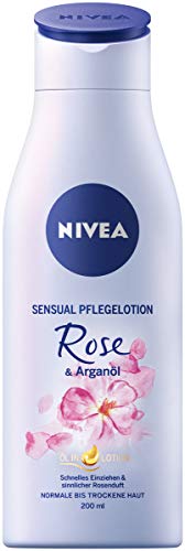 Loción de cuidado Nivea con rosa y aceite de argán, 200 ml