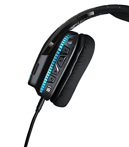 Logitech G633 Artemis Spectrum - Auriculares para gaming de diademas cerrados (20 Hz-20 kHz, 39 Ω, USB, 3.5 mm, micrófono, para PC, Xbox One y PS4), negro y azul