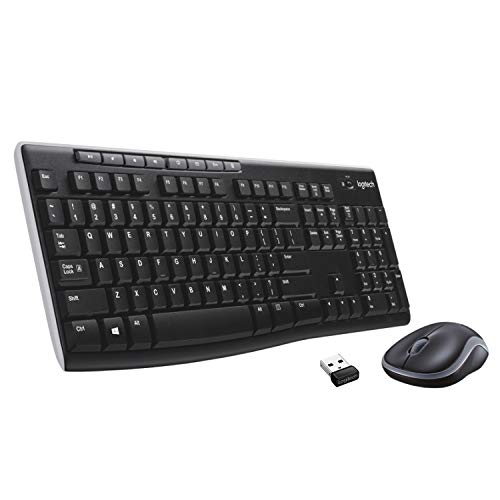 Logitech MK270 Combo Teclado y Ratón inalámbrico para Windows, Conexión 2,4 GHz, Ratón Inalámbrico Compacto, 8 Teclas de Acceso Directo, Batería 2 Años, PC/Portable, QWERTY, Negro