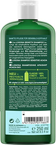 LOGONA - 1003shasens - Salud y belleza del pelo - Champú sensibles a Acacia orgánicos - 250 ml