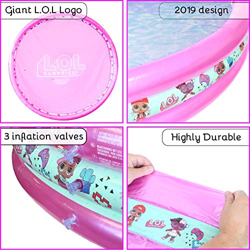 LOL SURPRISE Piscina Redonda surtida 150cm Brazaletes y flotadores Natación y Waterpolo Unisex Infantil, Multicolor (Multicolor), Talla Única