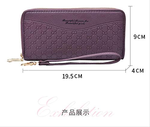 longer Cartera De Mujer Protección RFID Cartera Larga De Múltiples Tarjetas para Mujer Cartera De Pulsera De Doble Cremallera De Gran Capacidad