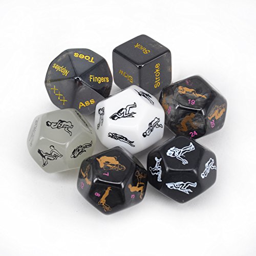 longpengfei Juego de Dados de 7 Piezas para Juego de Parejas, Dados Brilla en la Oscuridad