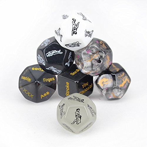 longpengfei Juego de Dados de 7 Piezas para Juego de Parejas, Dados Brilla en la Oscuridad