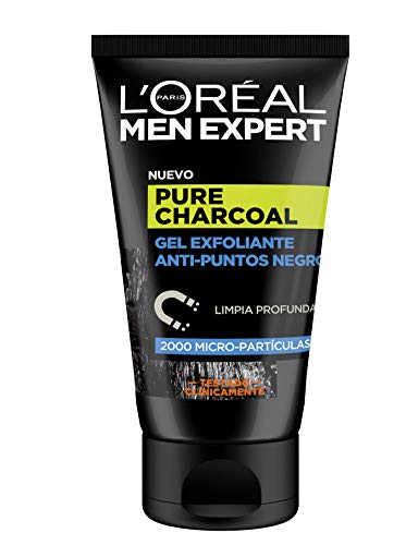 L'Oreal Men Expert Pure Charcoal, Gel Exfoliante Anti-Puntos Negros, 1 Paquete de 6 Unidades x 100 ml - Total: 600 ml