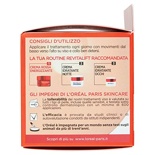 L'Oréal Paris - Crema facial energizante antiarrugas Revitalift, fórmula extra reafirmante enriquecida con ginseng rojo y proretinol avanzado, 50 ml