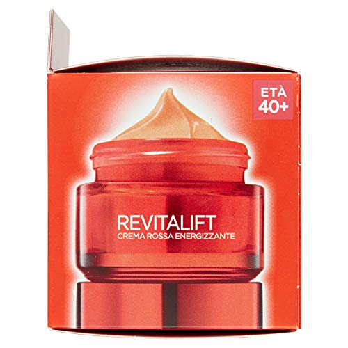 L'Oréal Paris - Crema facial energizante antiarrugas Revitalift, fórmula extra reafirmante enriquecida con ginseng rojo y proretinol avanzado, 50 ml