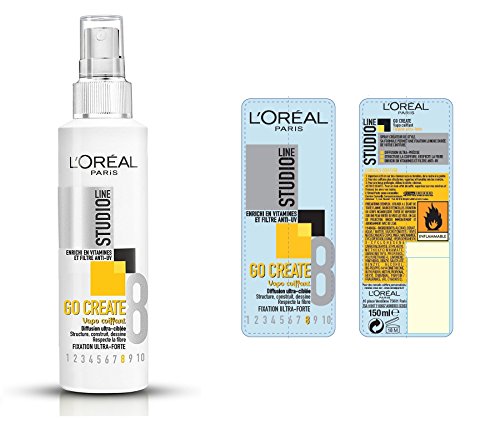 L'Oréal Paris Studio Línea Go Create Spray de fijación Ultrafuerte para el cabello 150 ml – Lote de 2