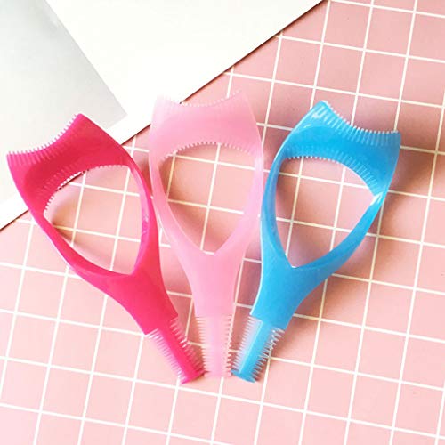 Lorsoul 3 5pcs en 1 Maquillaje de pestañas pestañas de la Plantilla del Peine del aplicador del rimel pestañas de extensión guía de la Tarjeta Color al Azar