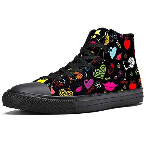 LORVIES Kiss Love Pattern - Zapatillas deportivas de tela para hombre, (multicolor), 45 EU