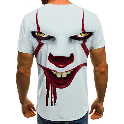 Los hombres de la camiseta 3D Impreso Camiseta de los Hombres Joker Cara Casual O-Cuello Masculino Tshirt Manga Corta Joke Tops 1770. L