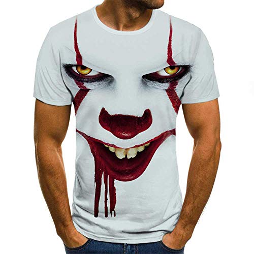 Los hombres de la camiseta 3D Impreso Camiseta de los Hombres Joker Cara Casual O-Cuello Masculino Tshirt Manga Corta Joke Tops 1770. L