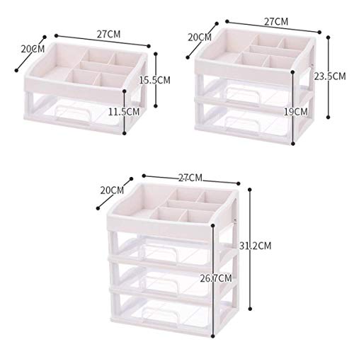 Los organizadores XWYSSH Cosmética caja de almacenamiento claro cosméticos cajón de maquillaje transparente caja Organizador 3 capas de maquillaje de almacenamiento ecológico de oficina diversos cosmé