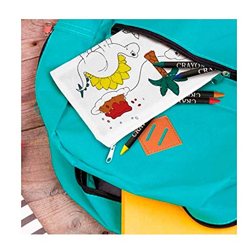 Lote 30 Estuches para Colorear Dinosaurios con 4 Ceras. Regalos para cumpleaños niños. Detalles Infantiles para colegios, guardería.