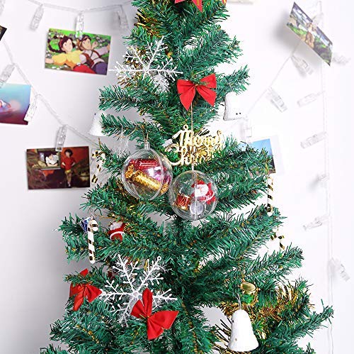 Lote de 20 bolas de Navidad de plástico transparente para decorar su interior, plástico, transparente, 8 cm