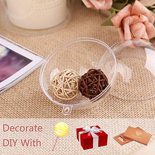 Lote de 20 bolas de Navidad de plástico transparente para decorar su interior, plástico, transparente, 8 cm