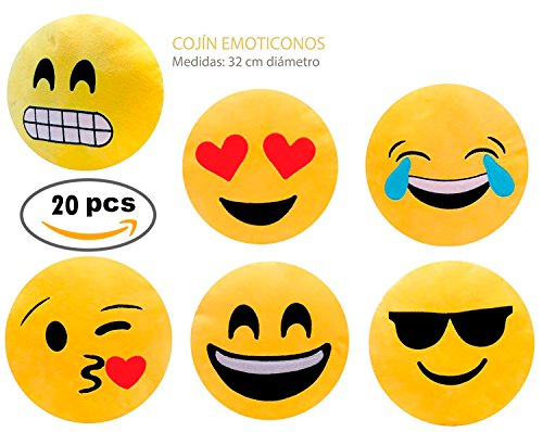 Lote de 20 Cojínes Emoticonos - Cojines Emoticonos Comprar Baratos Online - Cumpleaños, Comuniones