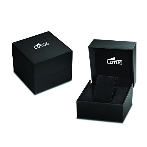 Lotus 18239/2 - Reloj analógico para caballero con pantalla plateada y correa de piel marrón, mecanismo de cuarzo