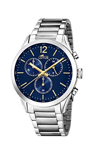 Lotus Watches Reloj Cronógrafo para Hombre de Cuarzo con Correa en Acero Inoxidable 18114/3