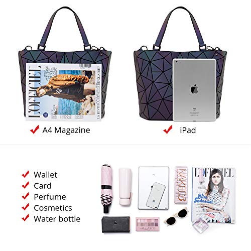 LOVEVOOK Bolsos de Mujer Geométrico, Regalo del dia de las madres, Grande Bolso Señora Tote Bolso Bandolera Bolso Hombro, PU Cuero Bolso Shopper