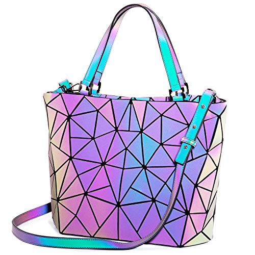 LOVEVOOK Bolsos de Mujer Geométrico, Regalo del dia de las madres, Grande Bolso Señora Tote Bolso Bandolera Bolso Hombro, PU Cuero Bolso Shopper