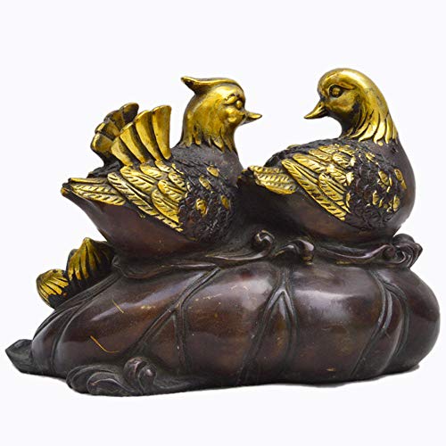 LPQA Esculturas De Pared Esculturas De Cabeza Pure Copper Mandarin Duck Home Decoration Office Desktop Metal Crafts Ornaments Wedding Gift Ornaments