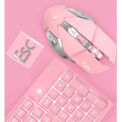 LQH Teclado Teclado Ordinaria de Juego del ratón de Ordenador Teclado Teclado Teclado inalámbrico y ratón inalámbrico Rosa manipulador de diseño Ultra-Delgado Ligero Ultra-Delgado Teclado de Rosa
