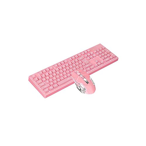 LQH Teclado Teclado Ordinaria de Juego del ratón de Ordenador Teclado Teclado Teclado inalámbrico y ratón inalámbrico Rosa manipulador de diseño Ultra-Delgado Ligero Ultra-Delgado Teclado de Rosa