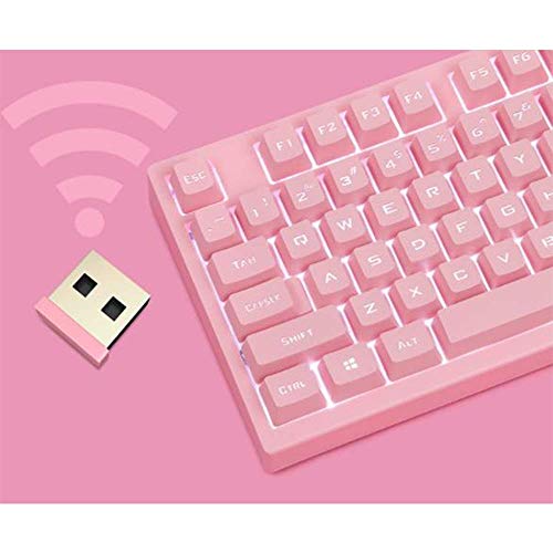 LQH Teclado Teclado Ordinaria de Juego del ratón de Ordenador Teclado Teclado Teclado inalámbrico y ratón inalámbrico Rosa manipulador de diseño Ultra-Delgado Ligero Ultra-Delgado Teclado de Rosa