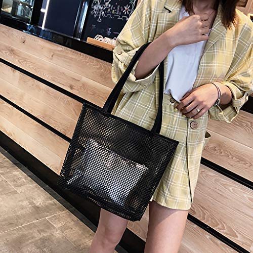 Luckycat Bolso de dos Piezas Bolsos bandolera Shoulder Crossbody para Mujer Bolsos de mano 2019 Verano Moda PVC Transparentes Con Carteras de mano y clutches de Viaje Casual Aire Libre Playa Señora