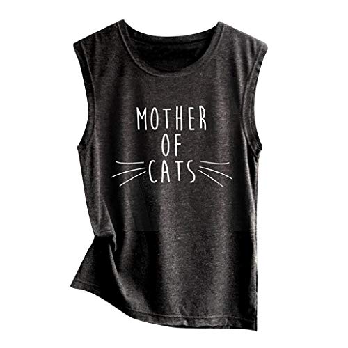 Luckycat Camisetas Mujer Manga Corta Gatos Camiseta con Estampado De Gato para Mujer Camisetas Deporte Mujer Talla Grande Camisetas Tirantes Mujer Tallas Grandes Patrones Multiples 2019