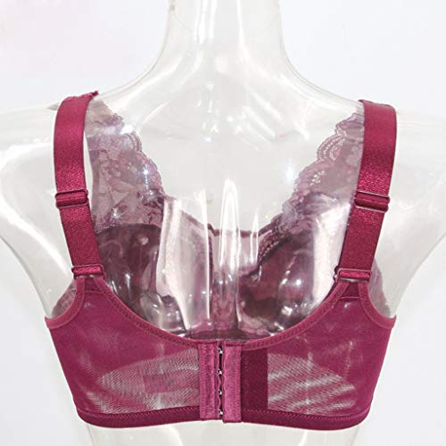 Luckycat Sujetador Lactancia Sujetador Sin Aros en Encaje y Tela Suave Cierre Delantero para Mujer Sujetador de Encaje