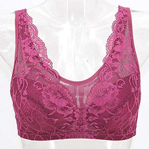 Luckycat Sujetador Lactancia Sujetador Sin Aros en Encaje y Tela Suave Cierre Delantero para Mujer Sujetador de Encaje