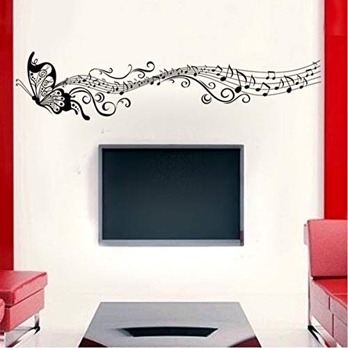 LUCKYYL Pegatinas De Pared 3D Música Mariposaadecuado para Hoteles Oficinas Salas De Estudio Wandaufkleber Kinderzimmer