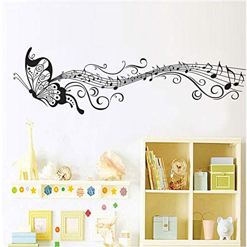 LUCKYYL Pegatinas De Pared 3D Música Mariposaadecuado para Hoteles Oficinas Salas De Estudio Wandaufkleber Kinderzimmer