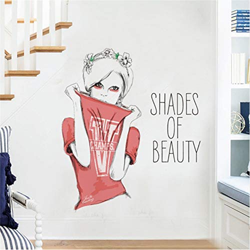 LUCKYYL Pegatinas De Pared Grandes Encantadora Chica Apto para Sala De Estar Dormitorio Baño Wandaufkleber Spiegel