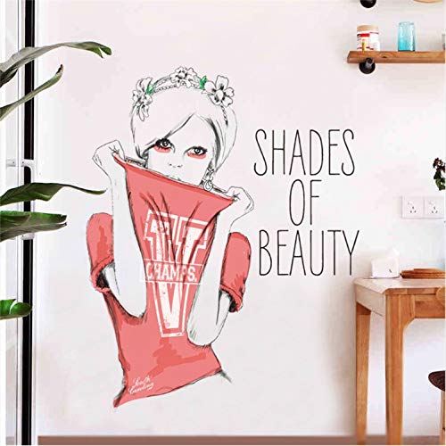 LUCKYYL Pegatinas De Pared Grandes Encantadora Chica Apto para Sala De Estar Dormitorio Baño Wandaufkleber Spiegel