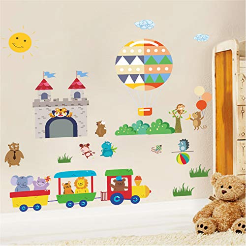 LUCKYYL Pegatinas De Pared Infantiles Zoológico Animales Tigre Mono León Oso Adecuado para Salones Cafés Pasillos Gimnasios Wandaufkleber Kiiche