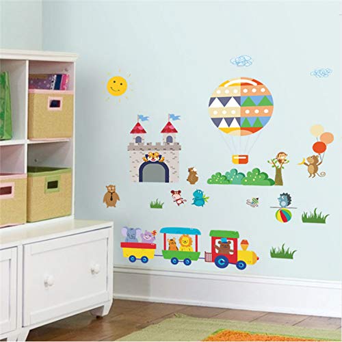 LUCKYYL Pegatinas De Pared Infantiles Zoológico Animales Tigre Mono León Oso Adecuado para Salones Cafés Pasillos Gimnasios Wandaufkleber Kiiche