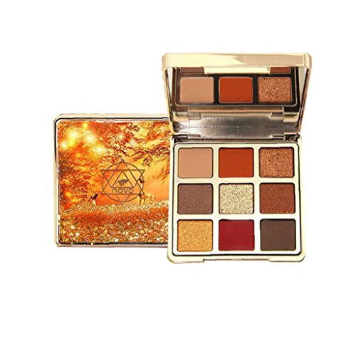 lujiaoshout 9 Colores Super pigmentado Profesional Paleta de Sombra de Ojos Shimmer Mate Polvo Suave Textura cremosa blendable Sombra de Ojos Ultra Larga Duración de Maquillaje Paleta (2)