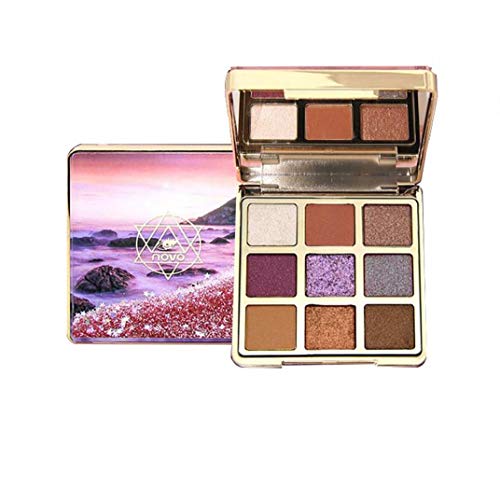 lujiaoshout 9 Colores Super pigmentado Profesional Paleta de Sombra de Ojos Shimmer Mate Polvo Suave Textura cremosa blendable Sombra de Ojos Ultra Larga Duración de Maquillaje Paleta (1)