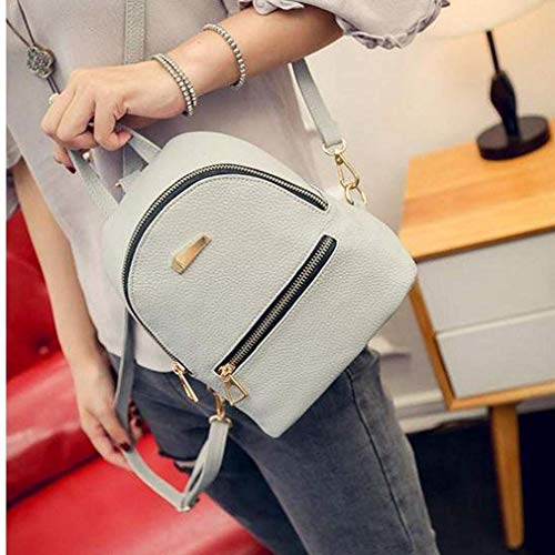 lulongyansf Mujeres Portátil Mochila Monedero De La Mini De Hombro Maleta De Viaje Mochila para El Aire Libre Gris