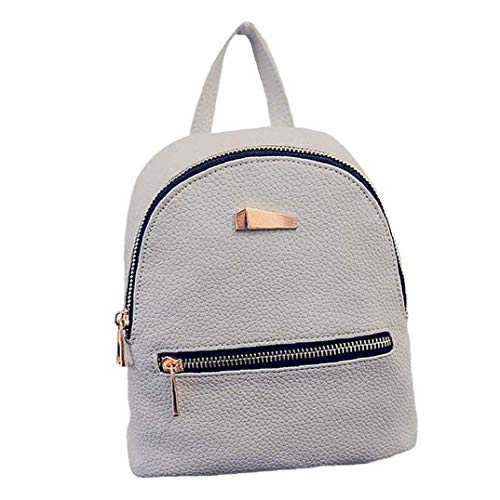 lulongyansf Mujeres Portátil Mochila Monedero De La Mini De Hombro Maleta De Viaje Mochila para El Aire Libre Gris