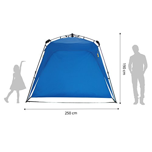 Lumaland Tienda de campaña Gazebo Cenador Light Pop Up Firme SPF 50+ Camping Acampada Festival Azul