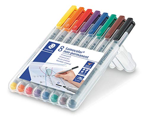 Lumocolor 315 WP8 -  Pack de 8 rotuladores de tinta no permanente, colores surtidos