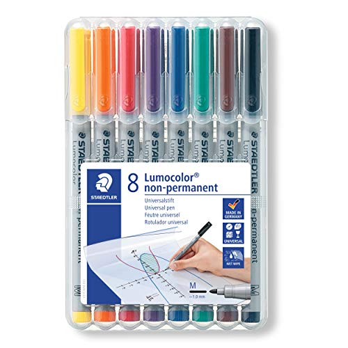 Lumocolor 315 WP8 -  Pack de 8 rotuladores de tinta no permanente, colores surtidos